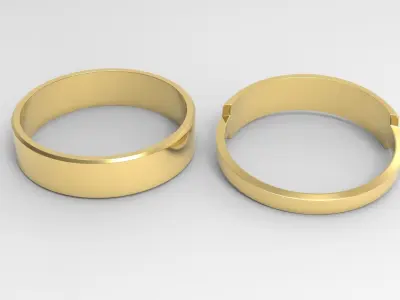 Goodness Couple Ring Gold 3D print model
