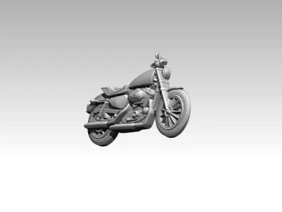 classic motorcycle relief 3D print model