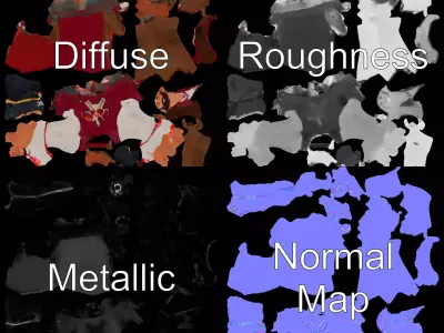 Colorful Pirate model pack Low-poly 3D model