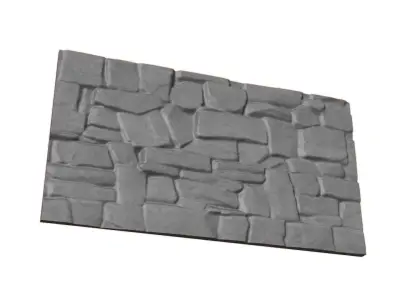 Raw Granite Cliff Wall Detail 3D model