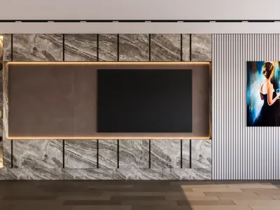 TV Unit wall design 3D model