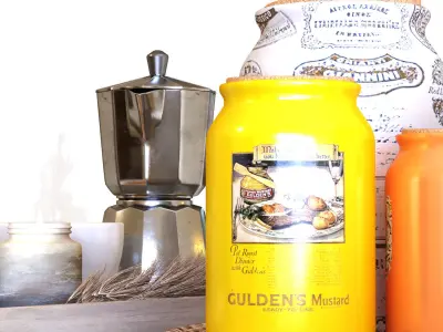 table decoration set 007 Low-poly 3D model