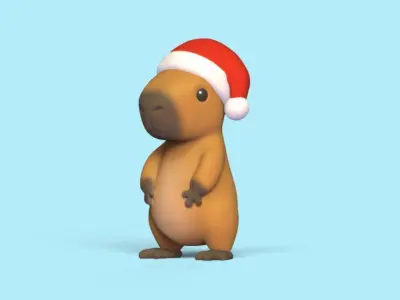 Xmas  Capybara 3D print model