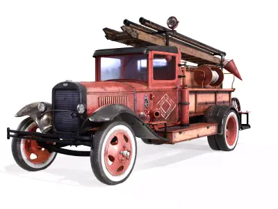 Old Fire Truck 3D model
