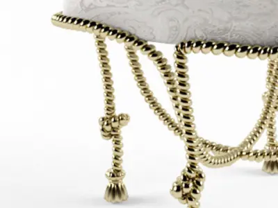 Bed side leg bench 3D model