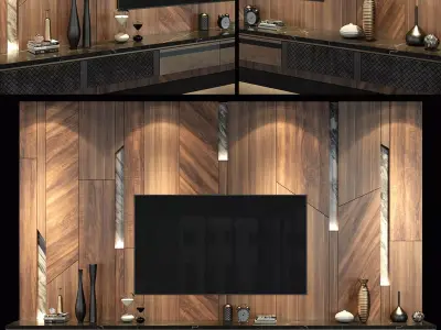 background wall Postmodern television 3D model