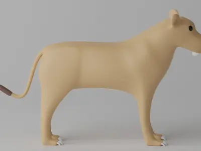 Cartoon Cute Lioness 3D model