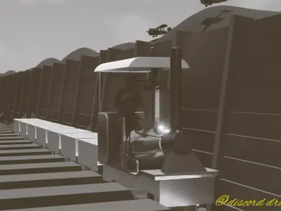 PRUSSIAN MILITARY LOCOMOTIVE NUMBER 447 3D model