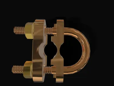 BARE COPPER CLAMP Low-poly 3D model