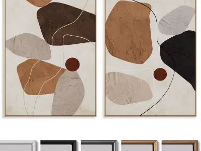 Abstract Painting Frame set 3D model 39