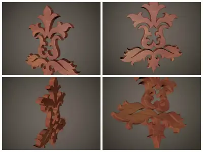 Wooden Sculptured Flower 3D model