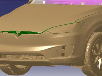 Tesla Model X P90D 2016 Vehicle 3d scan model 3D model