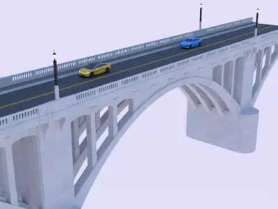 Bridge with cars 2025 3D model