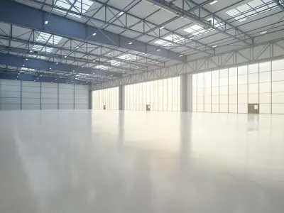 Airplane Hangar Interior 15 Low-poly 3D model