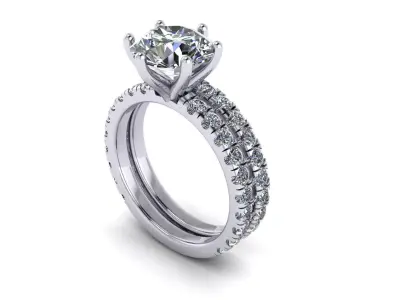 Matching Diamond Women Rings R2 3D print model