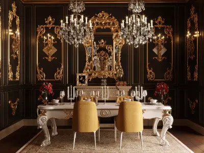 Classic Room Scene 3D model 3D model