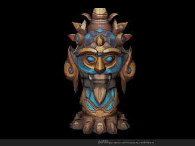 Stylized Totem - AI Low-poly 3D model purchase