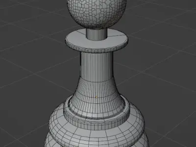 Elegant Chess Board and Pieces Low-poly 3D model