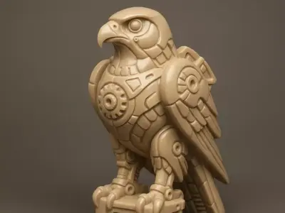 Industrial Falcon Sculpture 3D print model