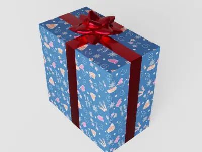 Gift Box Kit Low-poly 3D model