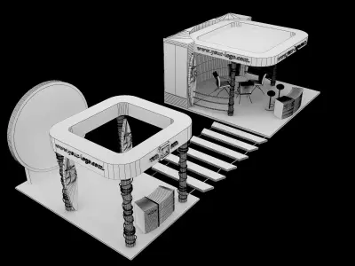  Booth Exhibition Stand a596d 3D model