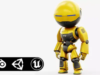 DROID NINO C-2  Rigged for Unreal Engine - Unity - MIXAMO  3D model