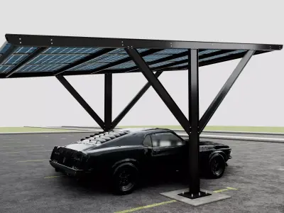 Y TYPE MODERN SOLAR CARPORT TYPE-6 3D model