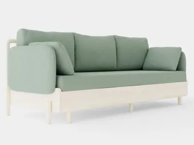 3 Seater Sofa Low-poly 3D model