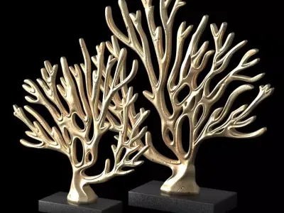 Decor element CORAL MARINE GOLD 3D print model