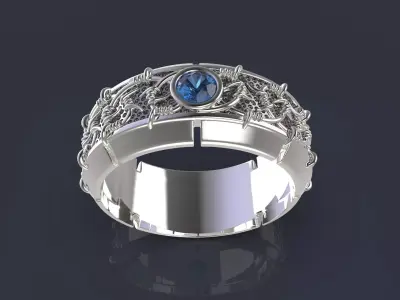 Barbed wire ring 3D printable model 3D print model