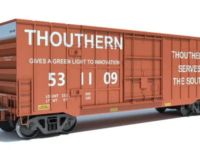 Boxcar Railroad Box Car 3D model