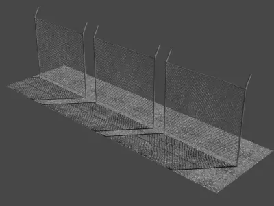 Fences Pack Low-poly 3D model