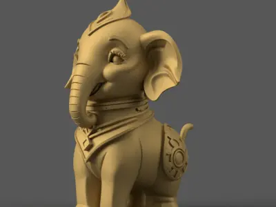 Cute Elephant 3D Model STL for Desk Decor and Gifts 3D print model