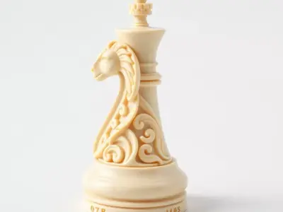 Elegant Ivory Chess Piece model pack Low-poly 3D model