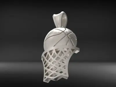 Basketball Net Necklace Pendant Charm Sport Jewelry 3D print model