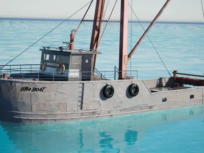 Btm Boat v1 - Unreal Engine Project Low-poly 3D model