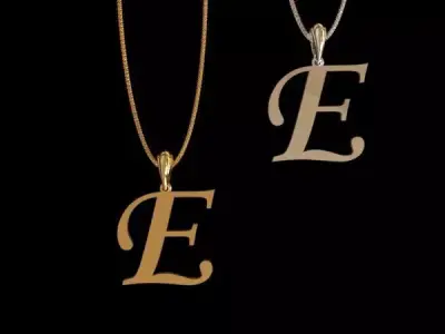 Letter E NECKLACE 3D print model