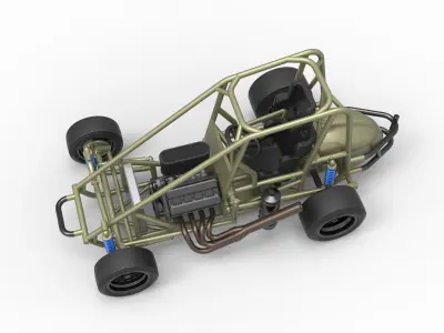 Pavement Midget car Base Scale 1 to 25 3D print model