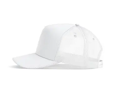 White Trucker Hat - sport mesh baseball cap 3D model