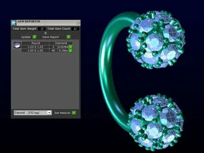 Diamond earring piercing 3D print model