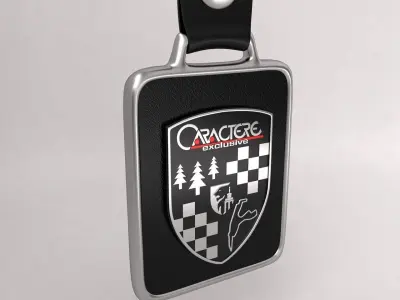 Caractere car  metal logo keychain 3d model  3D model
