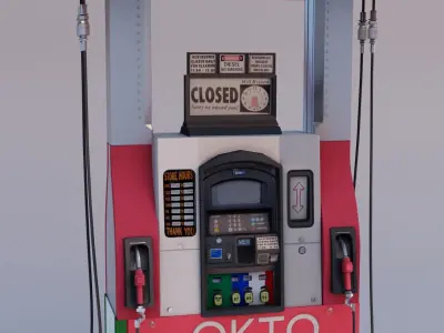 Gas Pump Free low-poly 3D model