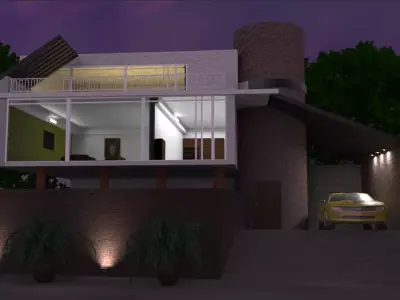 Exterior House 3D model - Bunglow - Architecture 3D model