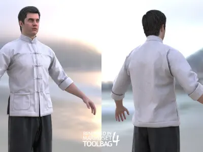 Mens and Womens Martial Outfits 3D Model Collection