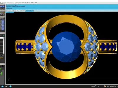 Elegant Round Gemstone Halo Ring for Women  4862 3D print model