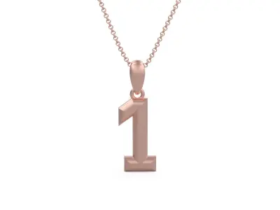 Model 1150 Number 1 Necklace Curved 3D print model