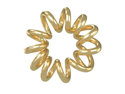 Abstract Coil Shape v1 002 Low-poly 3D model