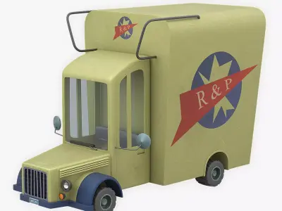 Cartoon Truck Low-poly 3D model purchase