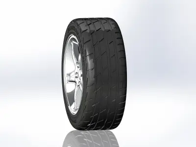 Wheels for scale model of american sportcar 1995 3D print model