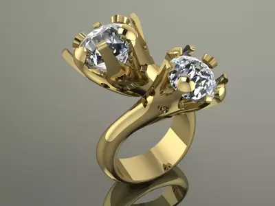 Elegant Ring Gold 3D print model